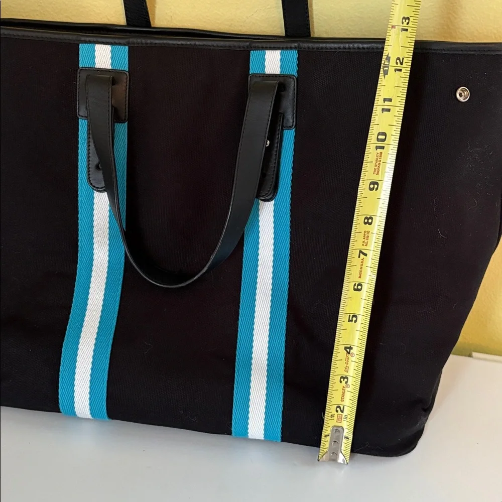 Talbots Large Black Cotton Canvas Open-Top Tote